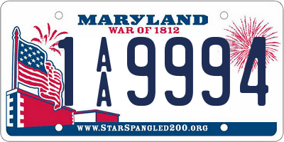 MD license plate 1AA9994