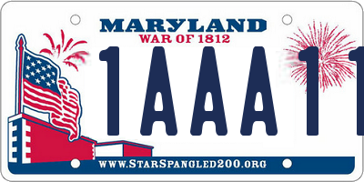 MD license plate 1AAA111