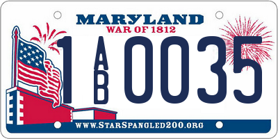 MD license plate 1AB0035