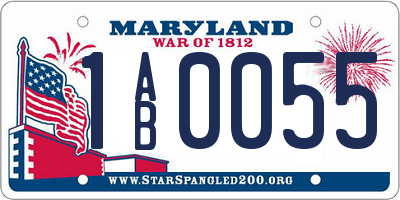 MD license plate 1AB0055