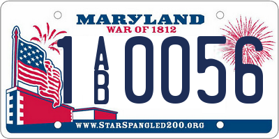 MD license plate 1AB0056