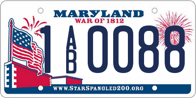 MD license plate 1AB0088