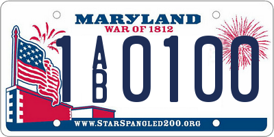 MD license plate 1AB0100