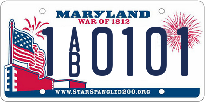 MD license plate 1AB0101