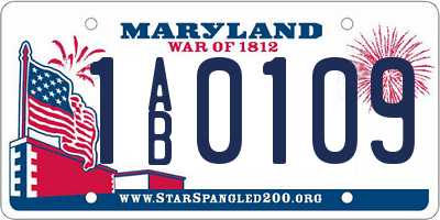 MD license plate 1AB0109