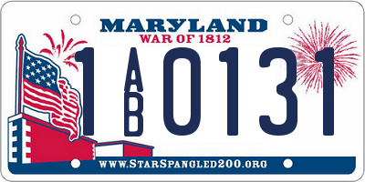 MD license plate 1AB0131