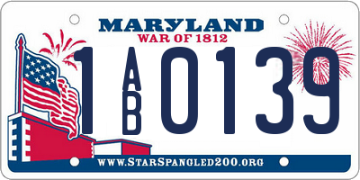 MD license plate 1AB0139