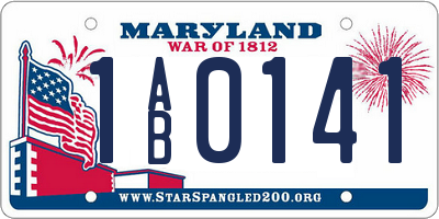 MD license plate 1AB0141