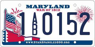 MD license plate 1AB0152