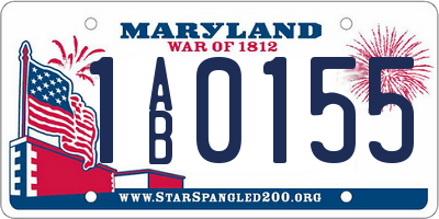 MD license plate 1AB0155
