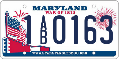 MD license plate 1AB0163