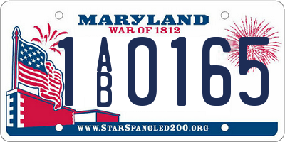 MD license plate 1AB0165