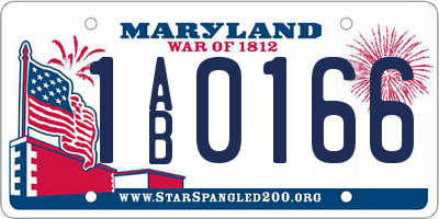 MD license plate 1AB0166