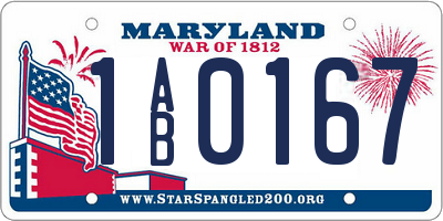 MD license plate 1AB0167