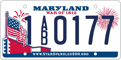 MD license plate 1AB0177