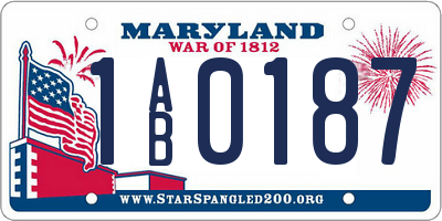 MD license plate 1AB0187