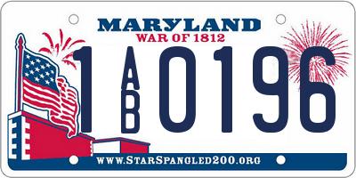 MD license plate 1AB0196