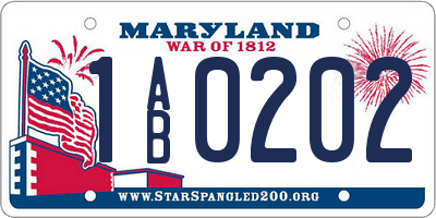 MD license plate 1AB0202
