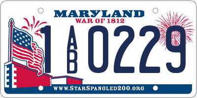 MD license plate 1AB0229