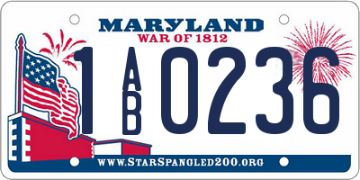 MD license plate 1AB0236