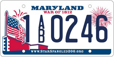 MD license plate 1AB0246