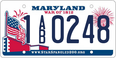 MD license plate 1AB0248