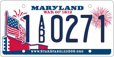 MD license plate 1AB0271