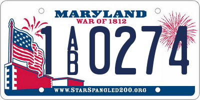 MD license plate 1AB0274