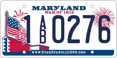 MD license plate 1AB0276