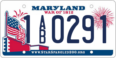 MD license plate 1AB0291