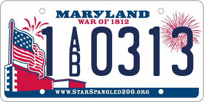 MD license plate 1AB0313
