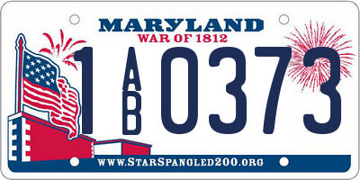 MD license plate 1AB0373