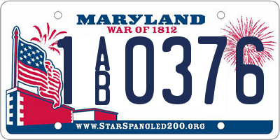 MD license plate 1AB0376