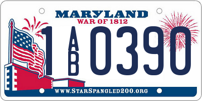 MD license plate 1AB0390