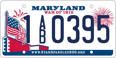 MD license plate 1AB0395