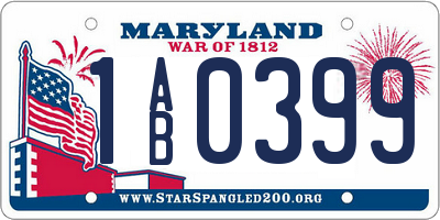 MD license plate 1AB0399