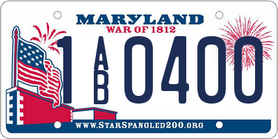 MD license plate 1AB0400