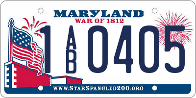 MD license plate 1AB0405