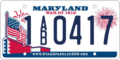 MD license plate 1AB0417