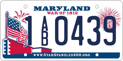 MD license plate 1AB0439