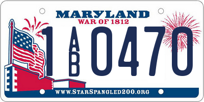 MD license plate 1AB0470