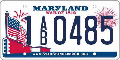 MD license plate 1AB0485
