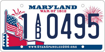 MD license plate 1AB0495