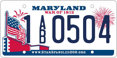 MD license plate 1AB0504
