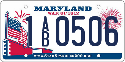 MD license plate 1AB0506