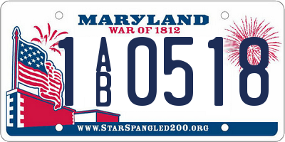 MD license plate 1AB0518