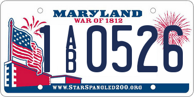 MD license plate 1AB0526