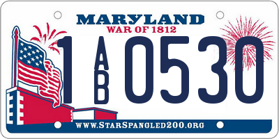 MD license plate 1AB0530