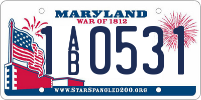 MD license plate 1AB0531