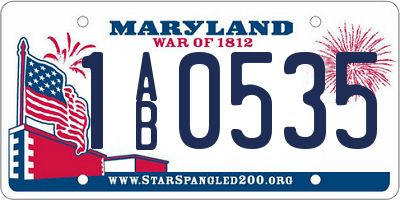 MD license plate 1AB0535